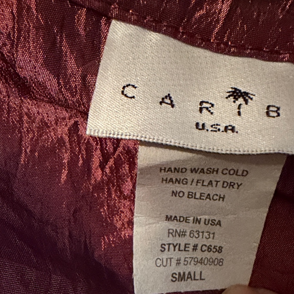 Maroon Button-Front satin jacket - Picture 8 of 8